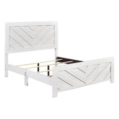 Corbin White V-Pattern 5-Piece Queen Bedroom Set - Ornate Home