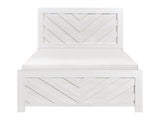 Corbin White V-Pattern Queen Bed - Ornate Home