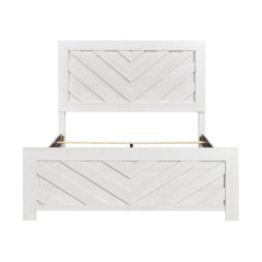 Corbin White V-Pattern Queen Bed - Ornate Home