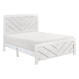Corbin White V-Pattern Queen Bed - Ornate Home