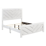 Corbin White V-Pattern Queen Bed - Ornate Home