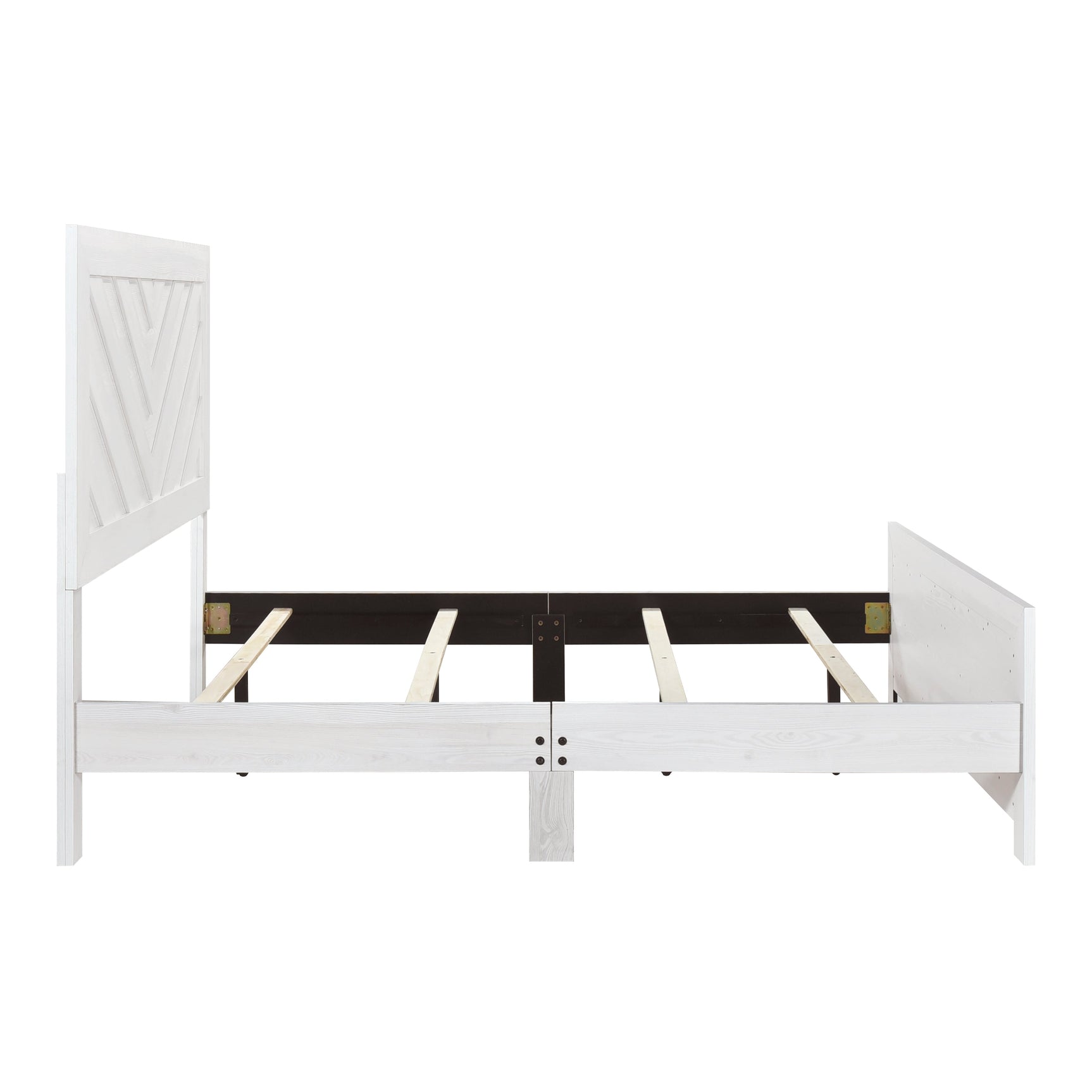 Corbin White V-Pattern Queen Bed - Ornate Home