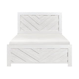 Corbin White V-Pattern Queen Bed - Ornate Home
