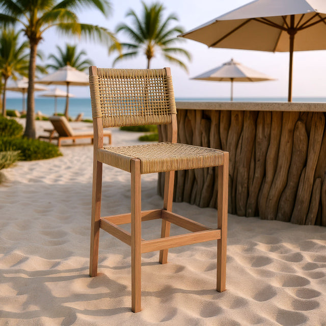 Corde Beige Barstool - Ornate Home