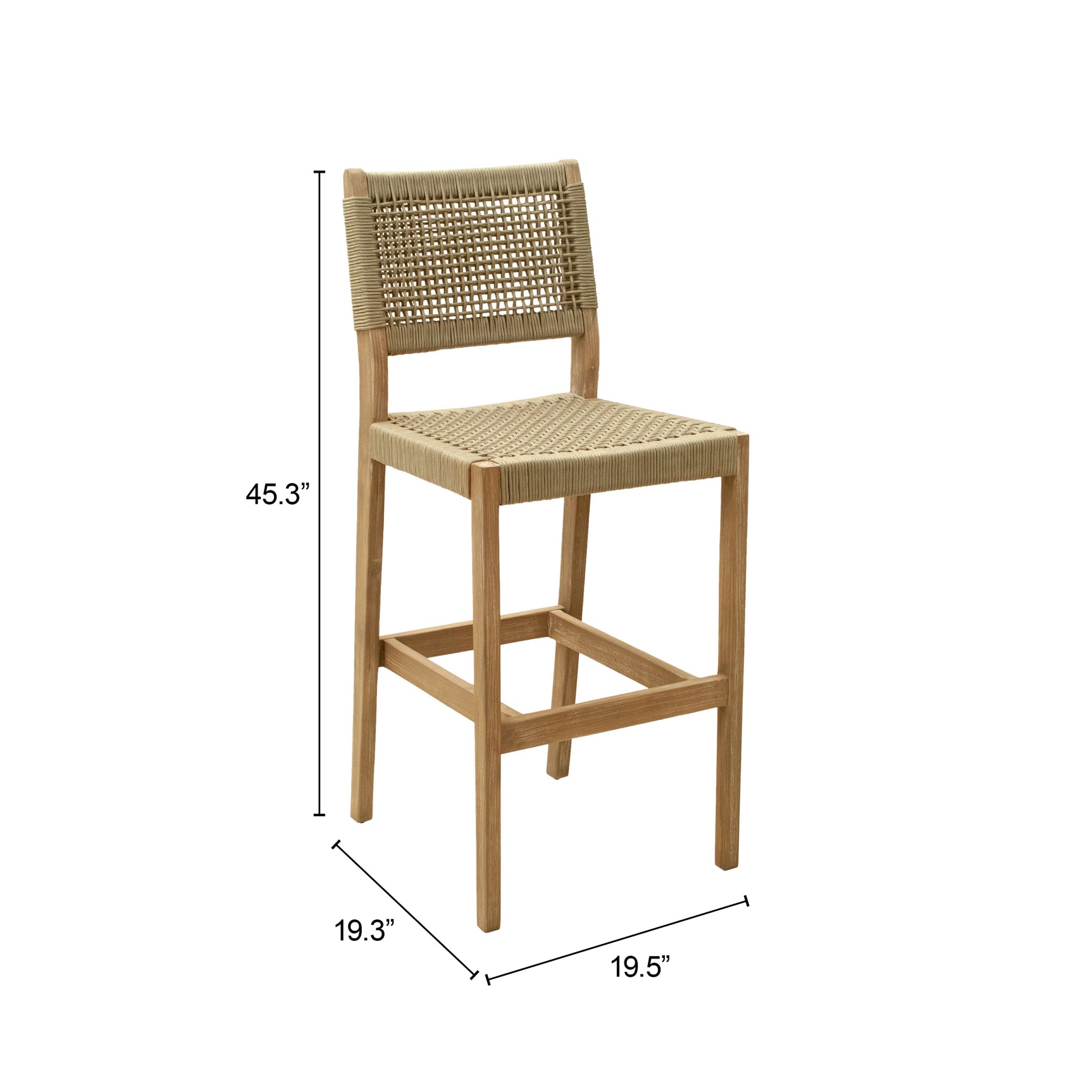 Corde Beige Barstool - Ornate Home