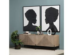 Cordell Brown/Black Four-Door Cabinet - Ornate Home