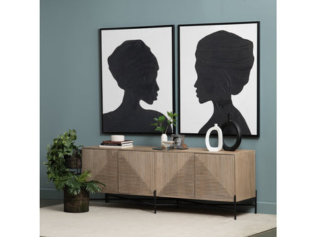 Cordell Brown/Black Four-Door Cabinet - Ornate Home