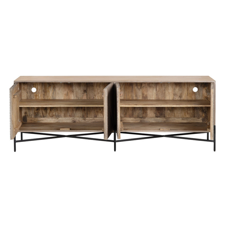 Cordell Brown/Black Four-Door Cabinet - Ornate Home