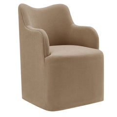 Cordelle Almond Linen Blend Swivel Dining Chair - Ornate Home