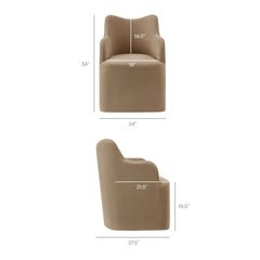 Cordelle Almond Linen Blend Swivel Dining Chair - Ornate Home