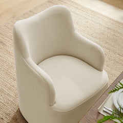 Cordelle Linen Blend Swivel Dining Chair - Ornate Home