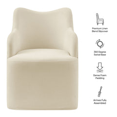 Cordelle Linen Blend Swivel Dining Chair - Ornate Home