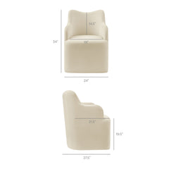 Cordelle Linen Blend Swivel Dining Chair - Ornate Home