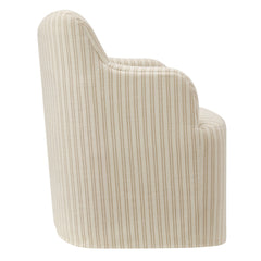 Cordelle Oatmeal Stripe Linen Blend Swivel Dining Chair - Ornate Home