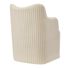 Cordelle Oatmeal Stripe Linen Blend Swivel Dining Chair - Ornate Home