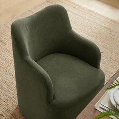 Cordelle Sage Linen Blend Swivel Dining Chair - Ornate Home