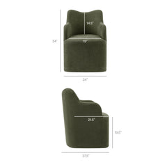 Cordelle Sage Linen Blend Swivel Dining Chair - Ornate Home