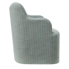 Cordelle Spa Blue Stripe Linen Blend Swivel Dining Chair - Ornate Home