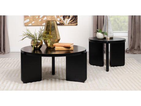 Cordova Black 2-piece Solid Wood Coffee and End Table Set - Ornate Home