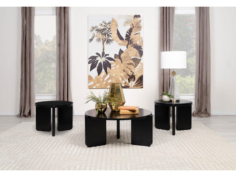 Cordova Black 3-piece Solid Wood Coffee and End Table Set - Ornate Home