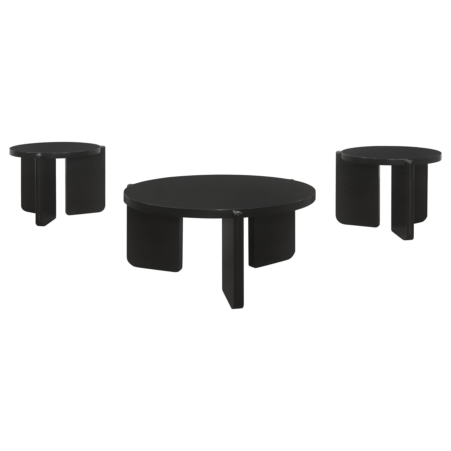 Cordova Black 3-piece Solid Wood Coffee and End Table Set - Ornate Home