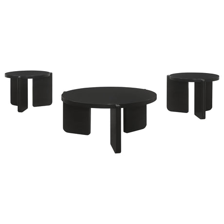 Cordova Black 3-piece Solid Wood Coffee and End Table Set - Ornate Home