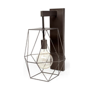 Cordova Gray Metal Hanging Bulb Caged Wall Sconce - Ornate Home