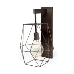 Cordova Gray Metal Hanging Bulb Caged Wall Sconce - Ornate Home