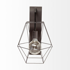 Cordova Gray Metal Hanging Bulb Caged Wall Sconce - Ornate Home