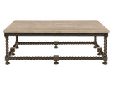 Cordova Travertine/Ebonized Cocktail Table - Ornate Home
