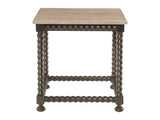 Cordova Travertine/Ebonized Side Table - Ornate Home