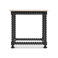 Cordova White/Beige Marble Side Table - Ornate Home