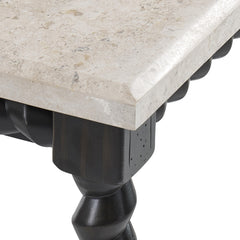 Cordova White/Beige Marble Side Table - Ornate Home