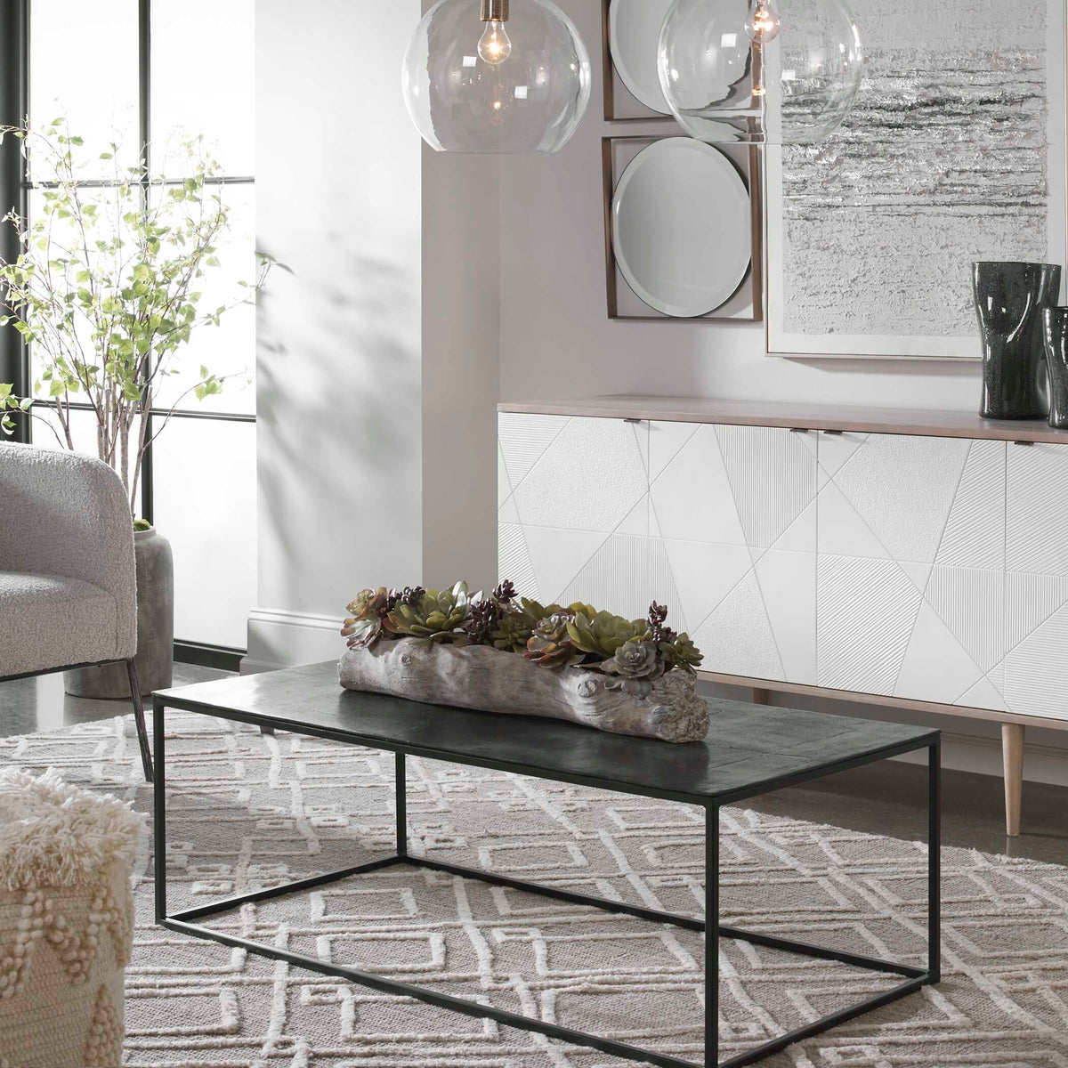 Coreene Black Industrial Coffee Table - Ornate Home