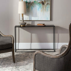 Coreene Black Industrial Console Table - Ornate Home
