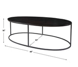 Coreene Black Oval Coffee Table - Ornate Home