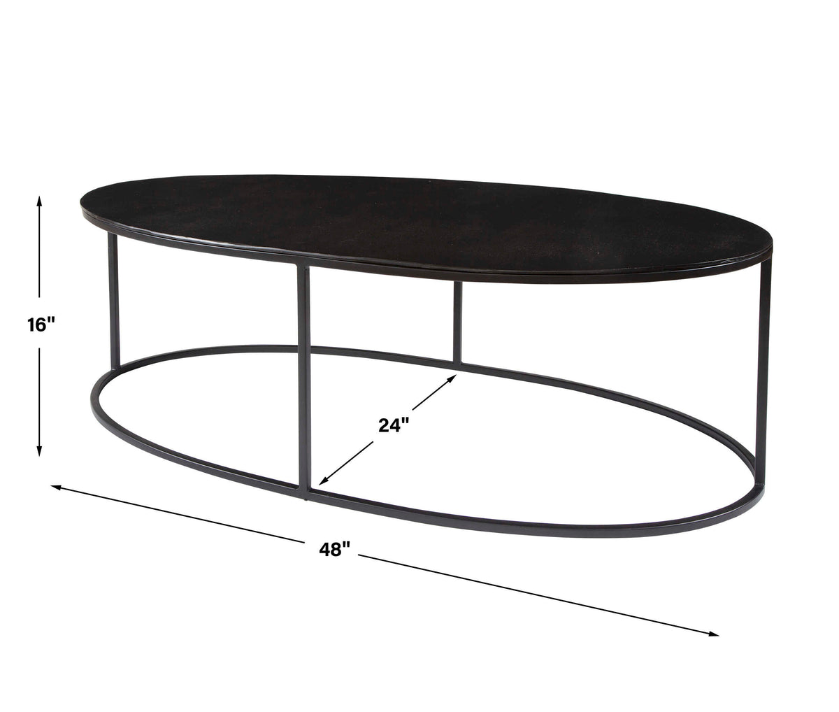 Coreene Black Oval Coffee Table - Ornate Home
