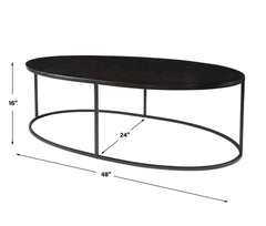 Coreene Black Oval Coffee Table - Ornate Home