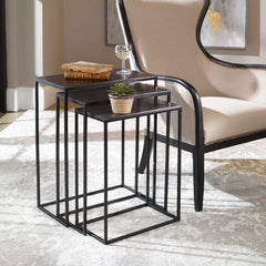 Coreene Bronze Iron Nesting Tables (Set of 3) - Ornate Home