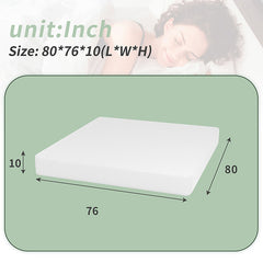 Coreopsis White 10" E.King Memory Foam Wave Comfort Mattress - Ornate Home