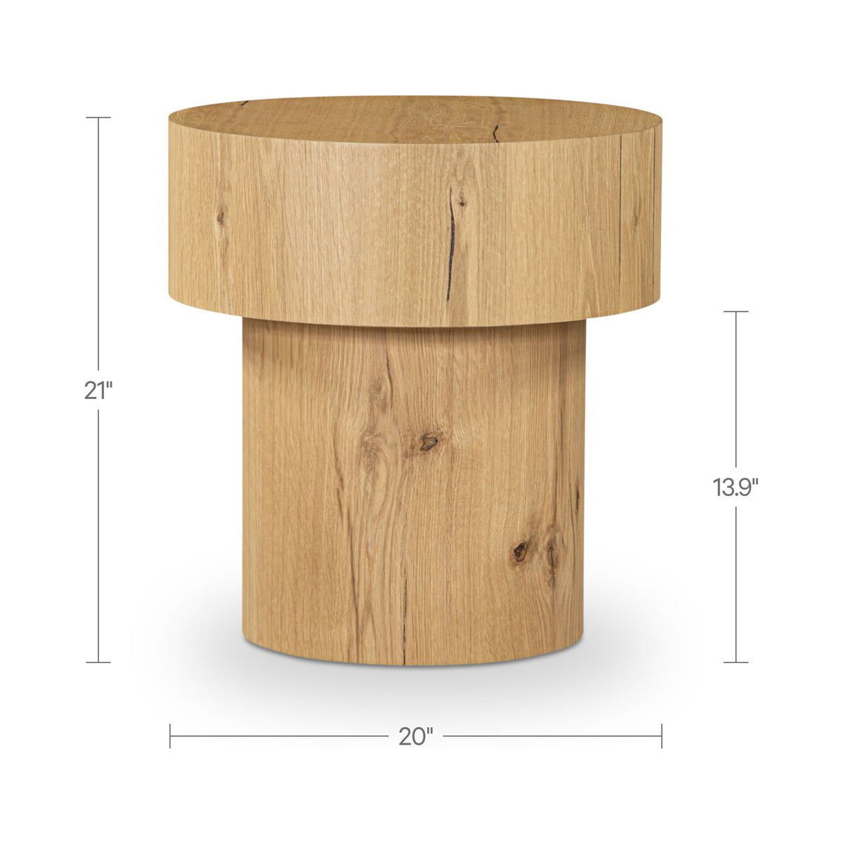 Corey Rustic Oak Side Table - Ornate Home