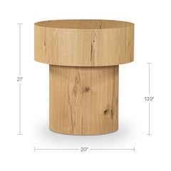 Corey Rustic Oak Side Table - Ornate Home