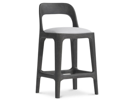 Corfu Smoked Truffle/White/Cream Outdoor Counter Stool - Ornate Home