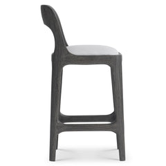 Corfu Smoked Truffle/White/Cream Outdoor Counter Stool - Ornate Home