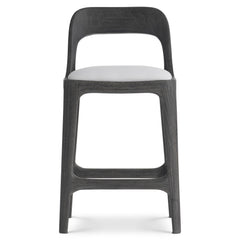 Corfu Smoked Truffle/White/Cream Outdoor Counter Stool - Ornate Home