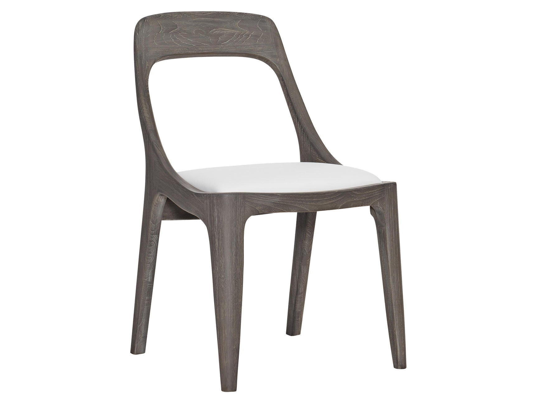 Corfu Smoked Truffle/White/Cream Outdoor Side Chair - Ornate Home