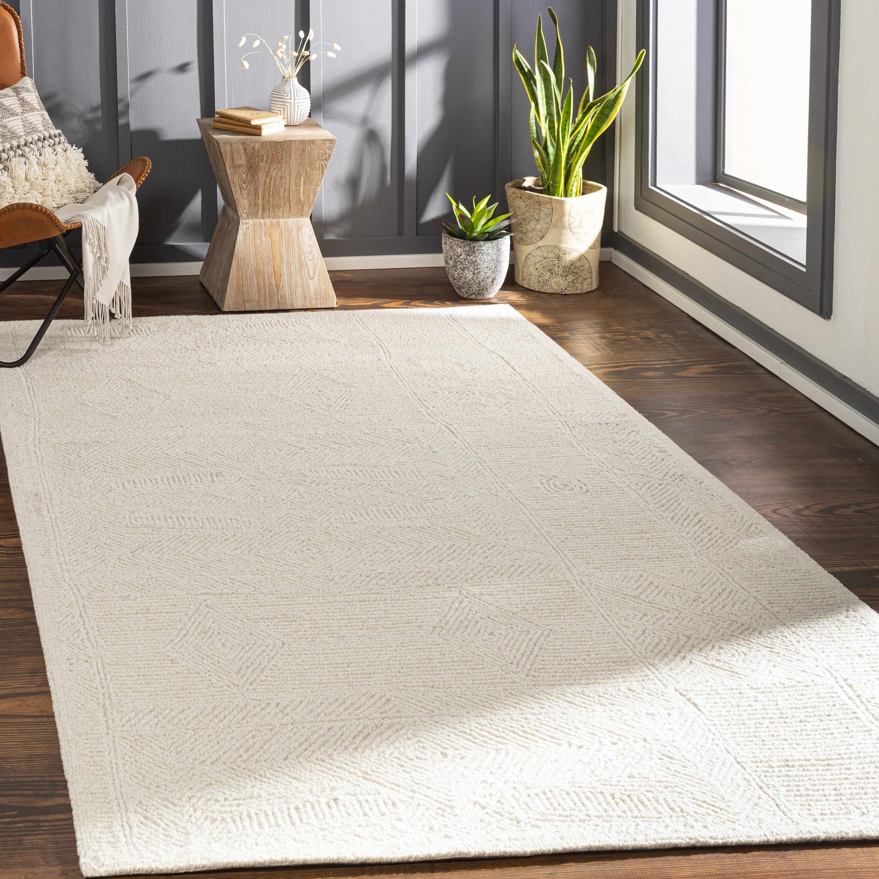 Cork Textured Wool Rug - Ornate Home