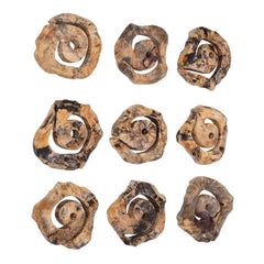 Corkscrew Woodtone Wood Wall Decor (Set of 9) - Ornate Home
