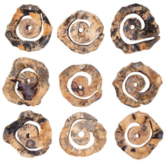 Corkscrew Woodtone Wood Wall Decor (Set of 9) - Ornate Home