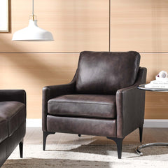 Corland Brown Leather Armchair - Ornate Home